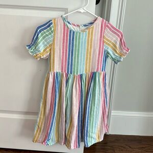Boden Striped Short-Sleeve Dress Fully Lined with Pockets Size 6/7